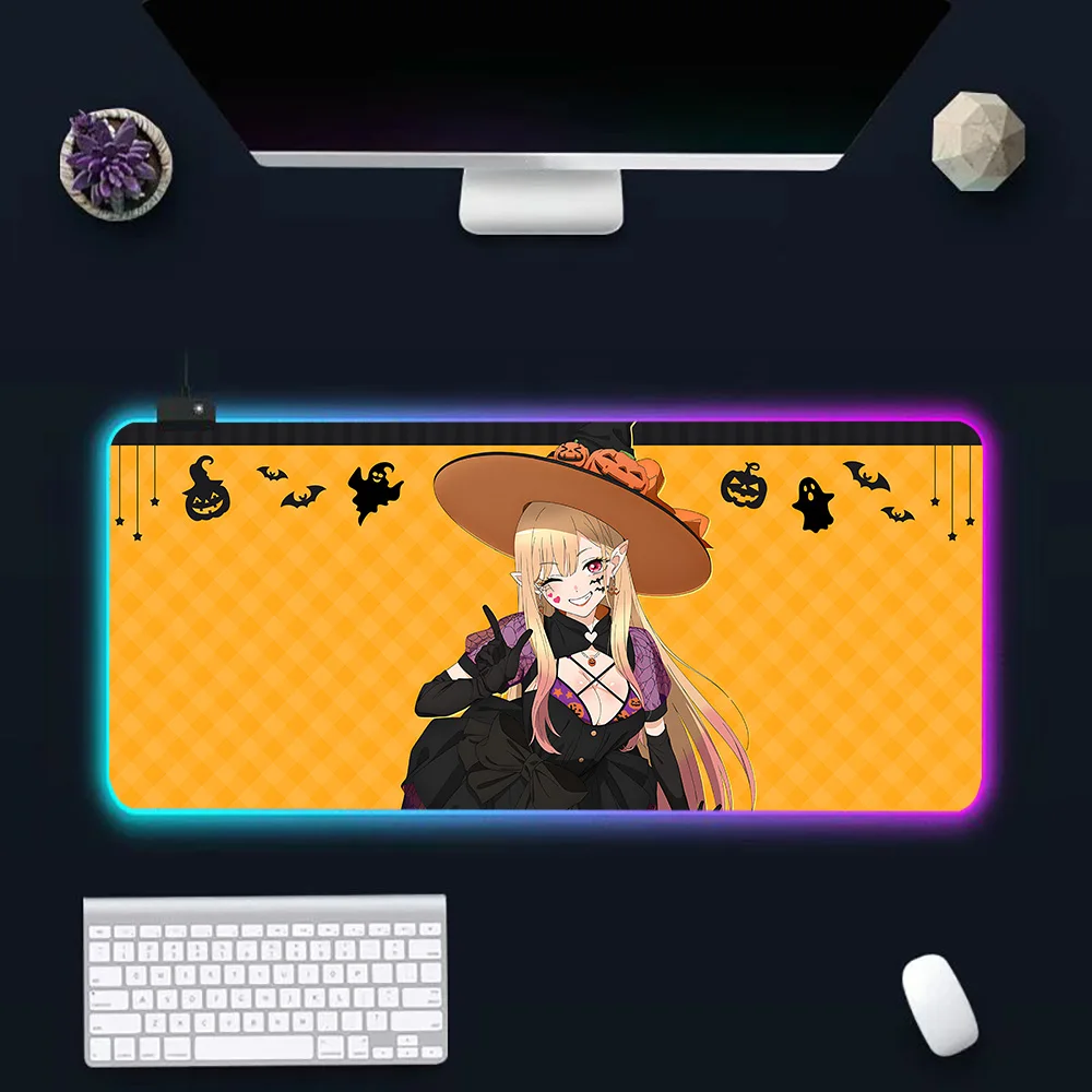 Sono Bisuku Dōru wa Koi o Suru RGB Pc Gamer Keyboard Mouse Pad Mousepad LED Glowing Mouse Mats Rubber Gaming Computer Mausepad