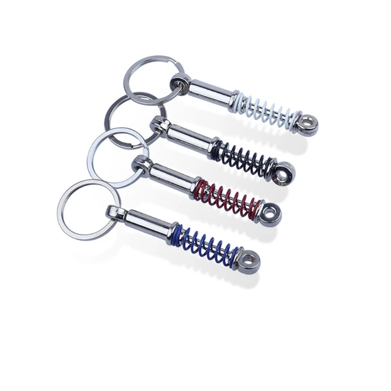Car Theme Keychain Keyring Charm with Suspension Spring Design for Daily Carry, Driver Gift and Bag Accent Styling