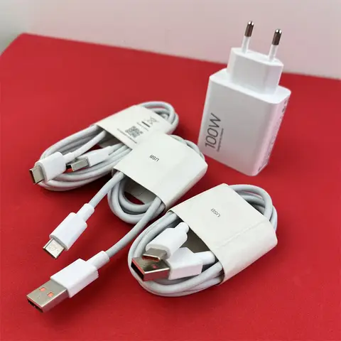 Original Xiaomi 100W Turbo Fast Charger Redmi Note 15 Pro+ 5G EU Fast Charge Adapter 6A USB Cable For Mi 17 15 15T Poco M7 F7 X5