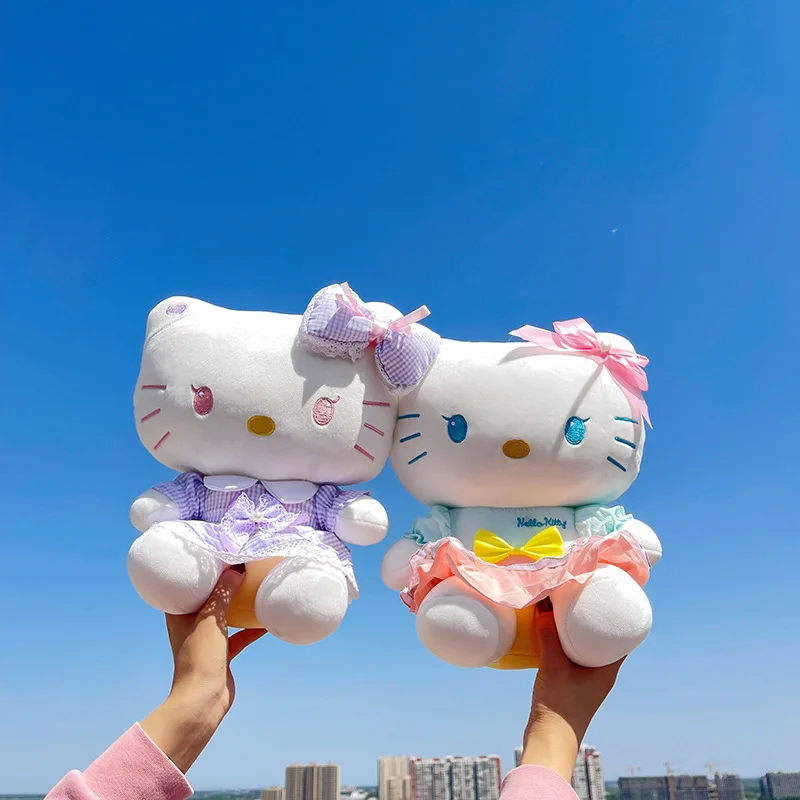 Miniso Kt Cat Bow Maid Plush Toys Doll Soothing Doll Girl Doll Valentine'S Day Gift Fashion Cured Room Gifts For Kids Decoration