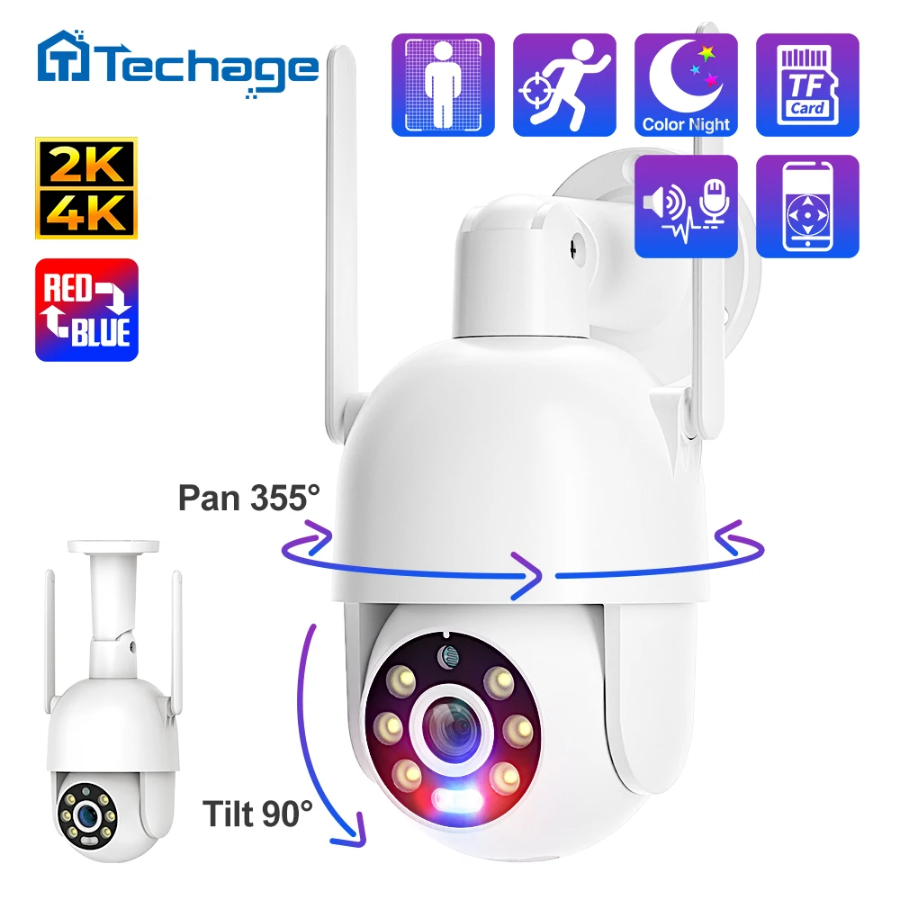 

IP-камера Techage, 8 Мп, Wi-Fi, PTZ, 4K