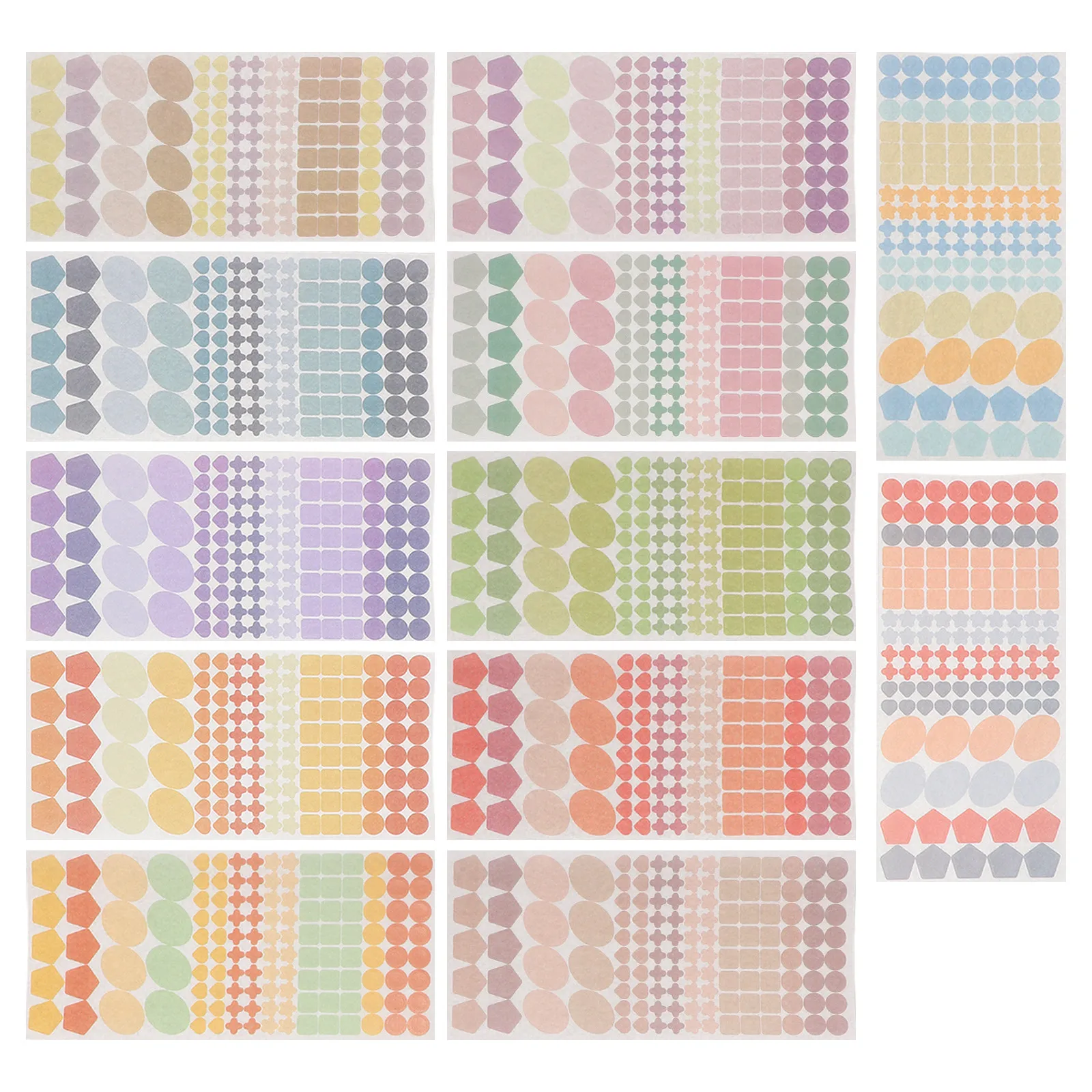 12Sheets Washi Paper Stickers Japanese Cute Stationery Geometric Shapes for Planner Scrapbook Journal DIY Decoration Supplies