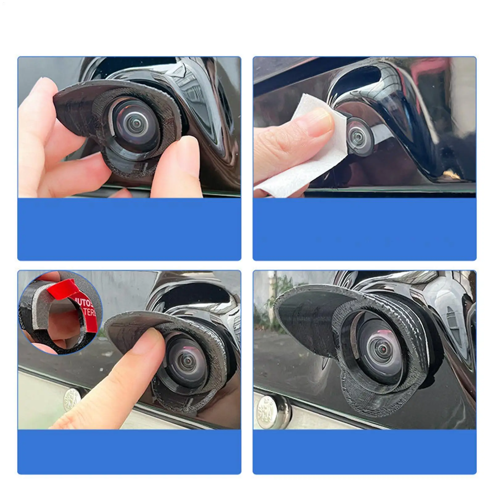 Waterproof Curved Backup Camera Cover Adhesive Lens Hood for Cars Rear View Camera Outdoor Driving Commuting Road Trip Vehicle - view 6