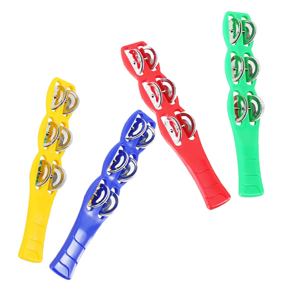 4 Pcs Liuling Board Eraser Children Tambourine Sticks Plastic Pp for Toddler Jingle