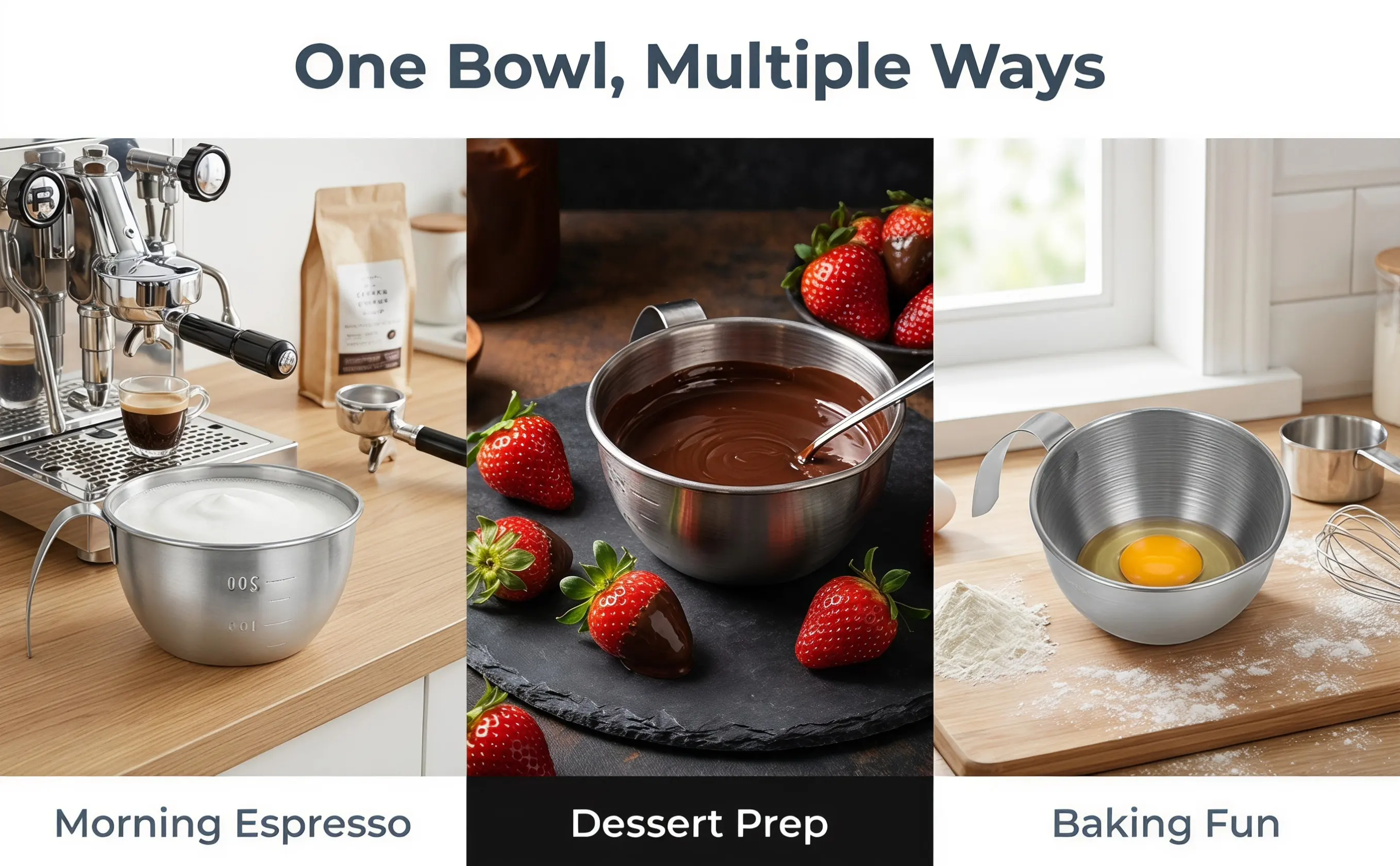 Kitchen Baking Bowls - Bowl Mixing Baking Prep Kitchen Steel