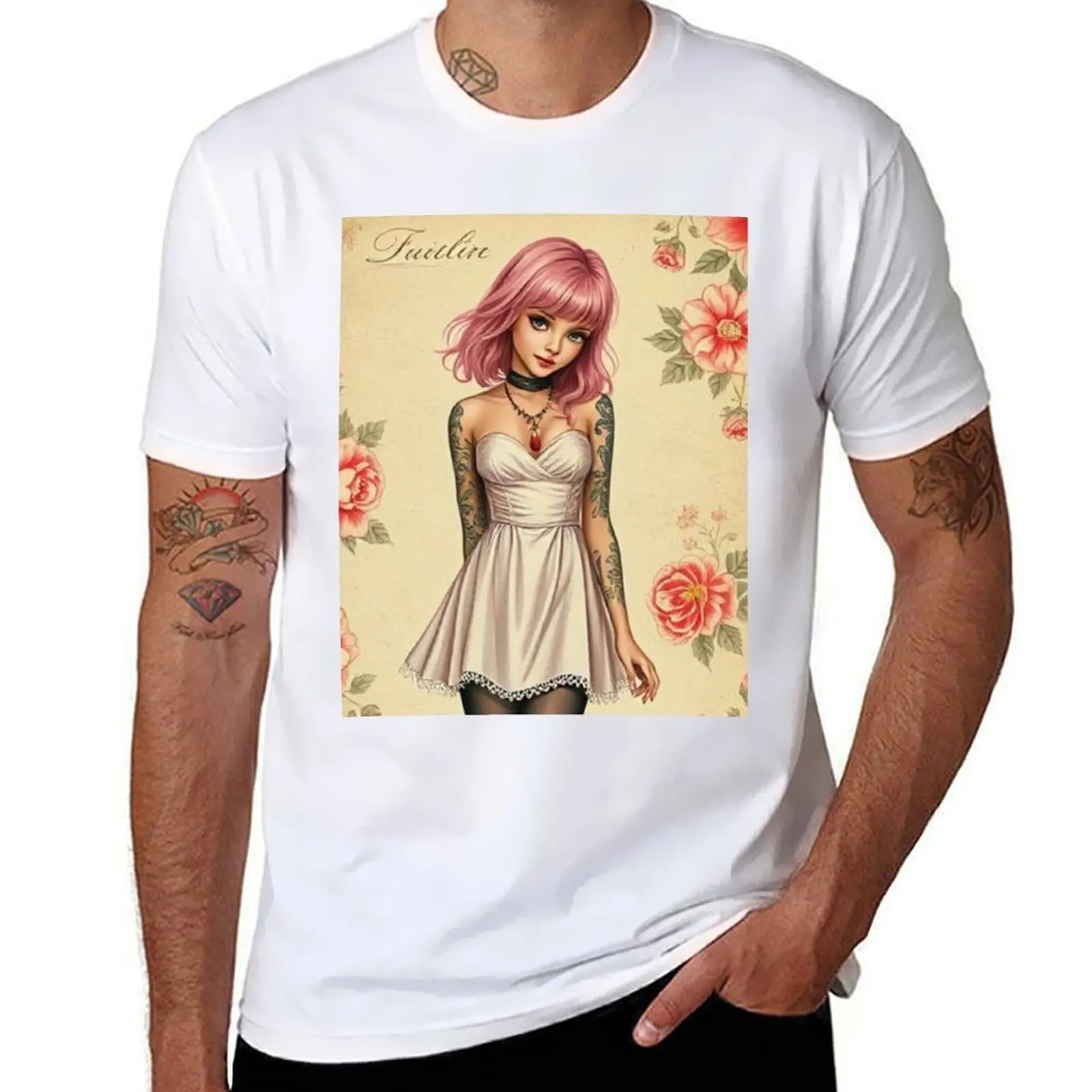Camiseta Decoupage Fashionista, camisetas de anime, camisetas de gran tamaño para hombre g, camiseta para hombre