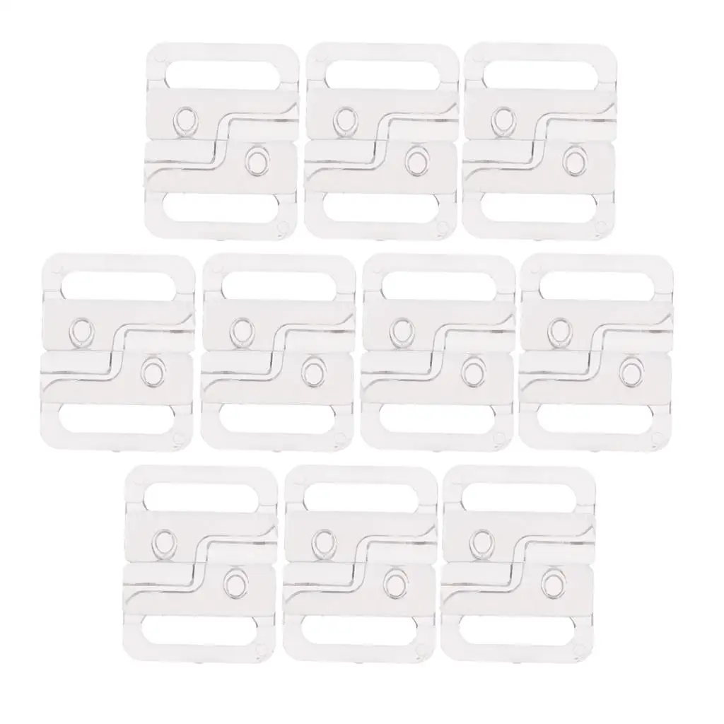 10 Pairs Plastic Bikini Clips Snap Hooks Bra Strap Swimwear Clasp Lingerie 14mm