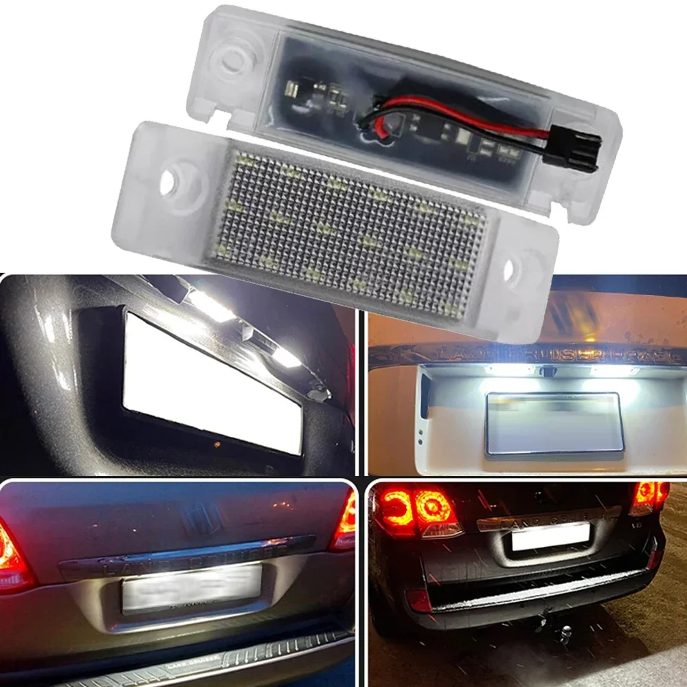 2pcs LED Number Plate Lamp For Toyota 4Runner Previa Land Cruiser Prado For Toyota Sequoia Corolla White License Plate Light