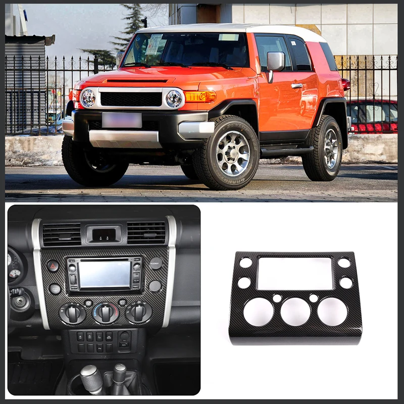 

Для 2007-2021 Toyota FJ Cruiser ABS углеродное волокно Стайлинг автомобиля центральное управление навигация отделка панель наклейка крышка автозапчасти