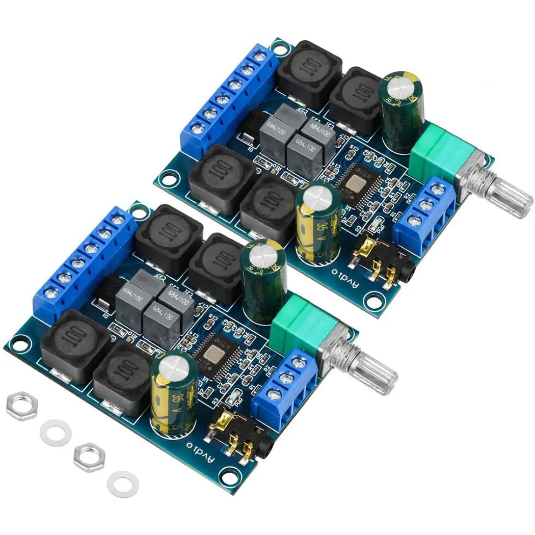 Digital Amplifier Board,TPA3116D2 Dual Channel Audio Stereo AMP High Power Digital Subwoofer Power Amplifier Board 2x50W