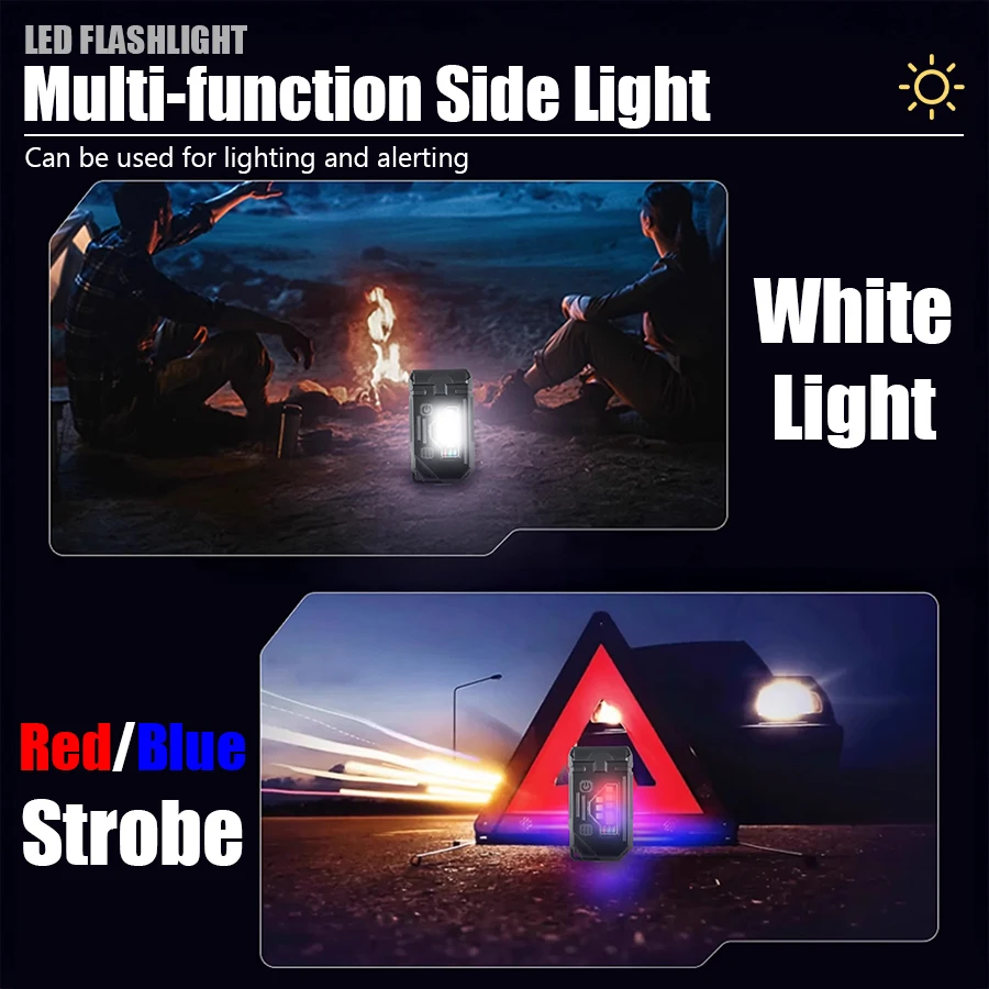 TK-001 Rechargeable Mini Keychain Flashlights - Magnetic EDC Pocket Torch, Super Bright LED with Pen Clip | Outdoor & Fishing
