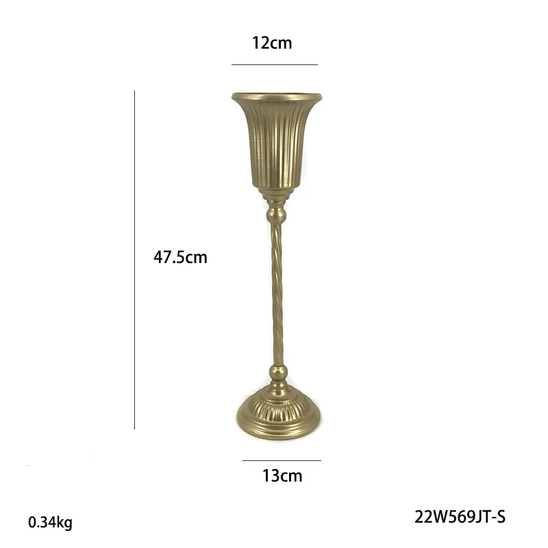 Factory Direct Compatible with Retro Tall Flower Pot Threaded Rod Metal Vase Wedding Road Guide Decorative Flower Ornament