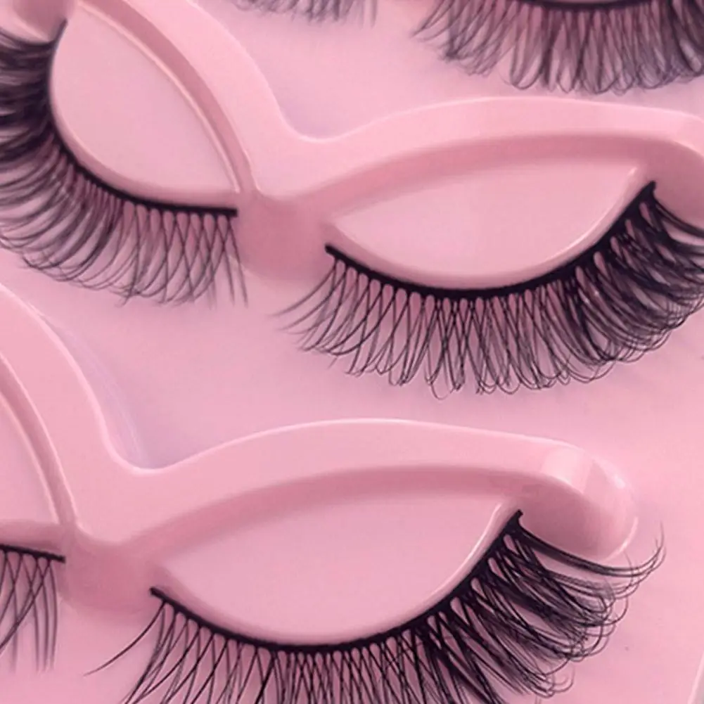 

Hot False Lashes Cat Lashes Fluffy 3D Mink Lashes Wispy Volume Natural Lightweight Invisible Band Reusable Fake Lashes