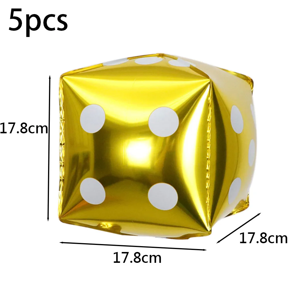 5Pcs Giant 4D Inflatable Dice Large Balloons Las VegasGame Night Casino Theme Birthday Party Decorations Golden Red Black