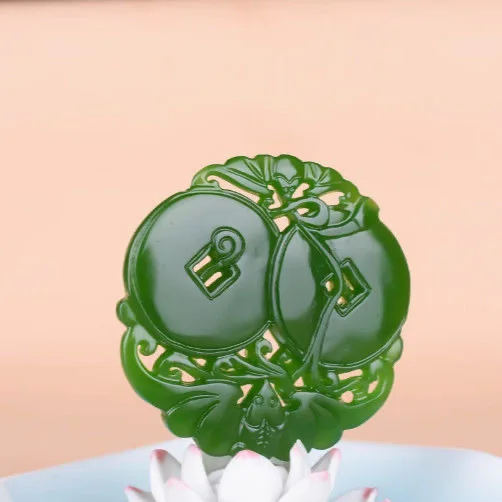 

Xinjiang Natural Hetian Jasper Hollow Pendant Men's and Women's Versatile