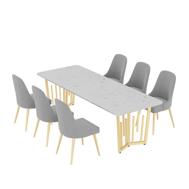 

Rectangle table training, slate negotiation table and chairs, Nordic marble office, large conference table, simple
