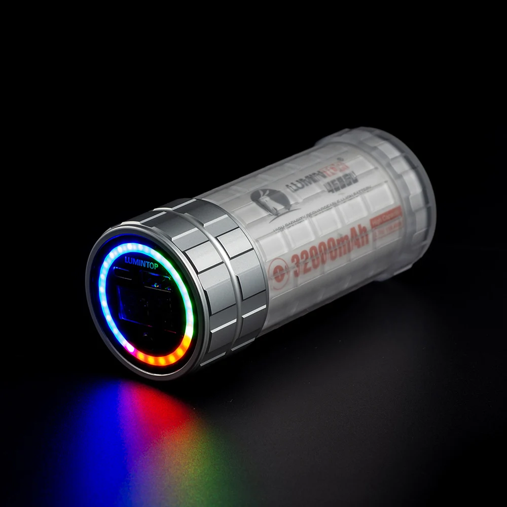 EDC LED Flashlight COB Lighting TYPE C 46950 Li-ion 32000mAh Rechargeable Lamp USB A Port Outdoor Camping Lantern Torch Aurora