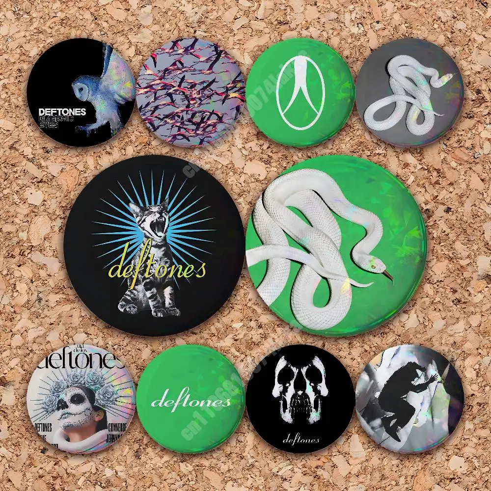 D-Deftones Diamond Eyes Private Music Pin Badge 2PC Sets for Accessories & Bags & Clothes Metal Button Creative Gift
