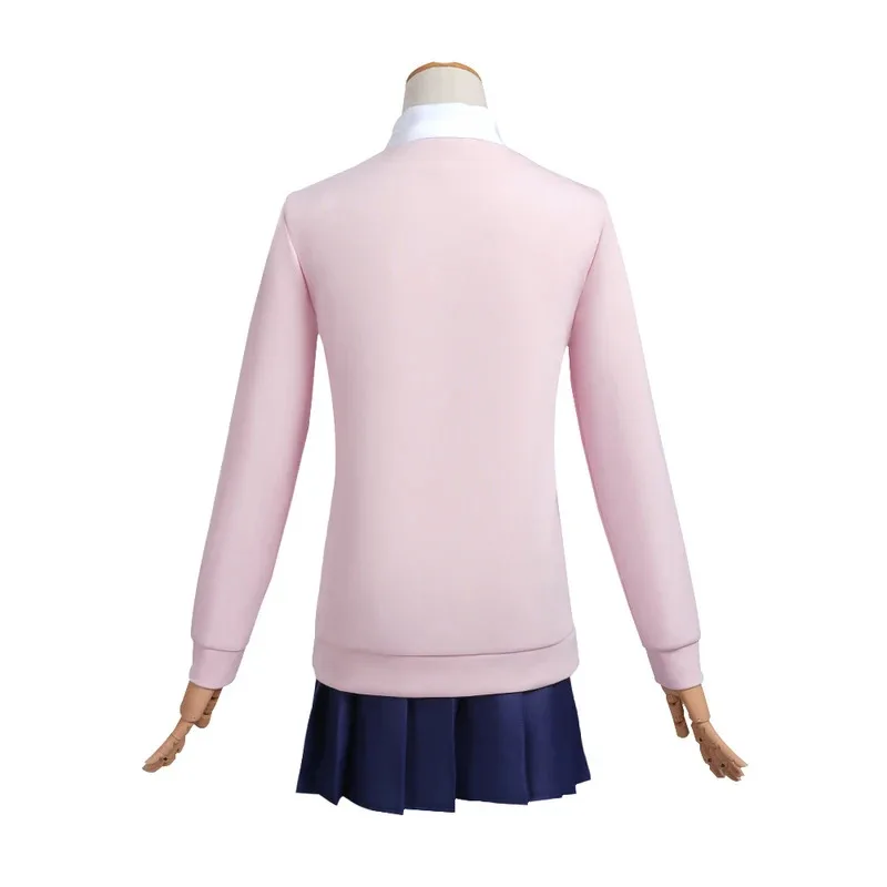 أزياء CyAnime Dandadan Momo Ayase التأثيرية شعر مستعار وردي سترة تنورة مومو Ayase أزياء الهالوين للفتيات والنساء والكبار