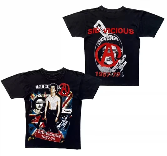 Oversized Short Sleeve Cotton T-Shirt, New Summer Trendy European American Sex Pistols Women And Men Comfortable T-Shirt