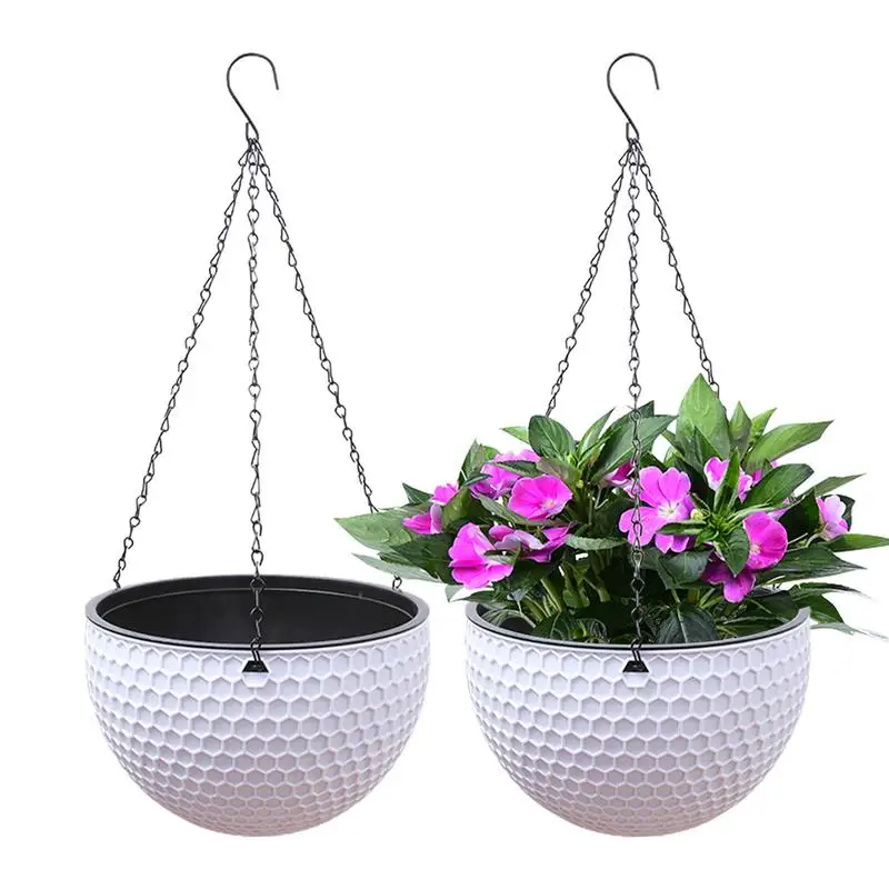 

Suspending Planter For Outdoor Plants 2pcs Planter Basket Resin With Draining Holes Liner Round Coconut Liners for Planters