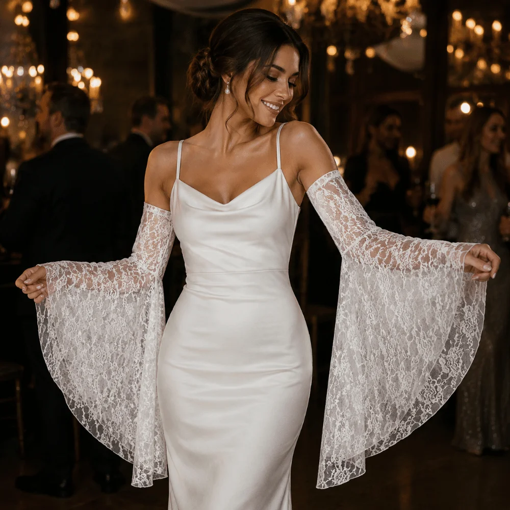 Elegant Long Tulle Sleeves Breathable Arm Decor Lace Arm Sleeves Sunscreen Flower Embroidery Thin Sheer Bridal Gloves Women Lady