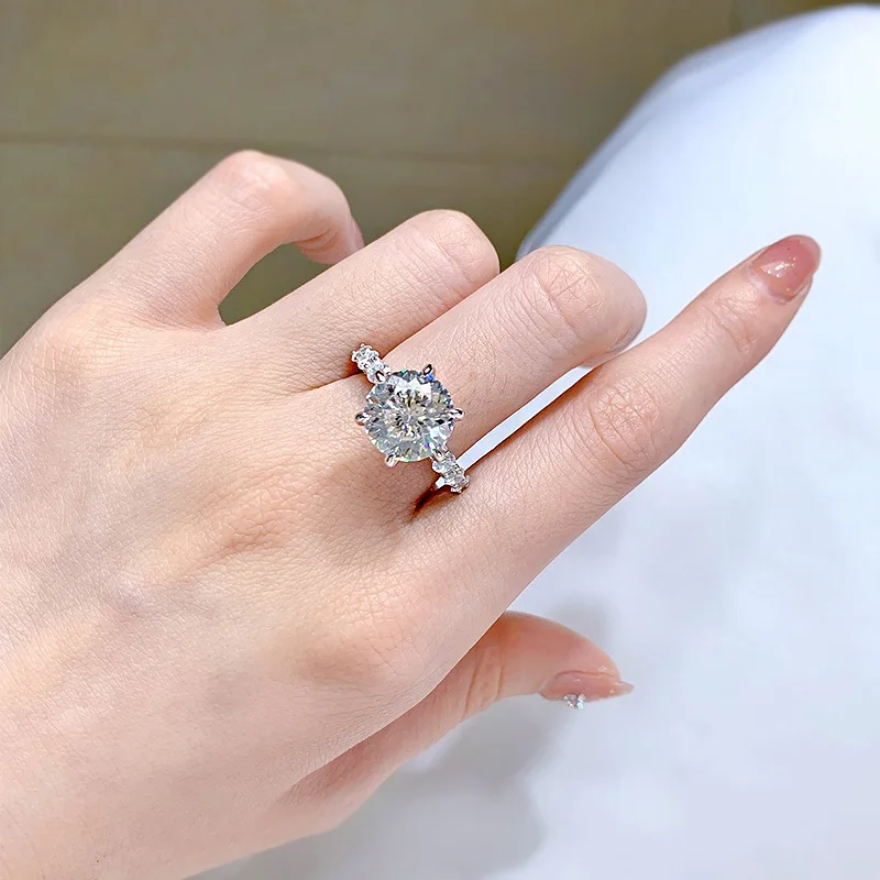Joyce jelly Luxus 5 Karat portugiesisch schneiden 100 Gesicht geschnitten Moissan ite Ring für Frauen 925 Sterling Silber Schmuck – Detail 17