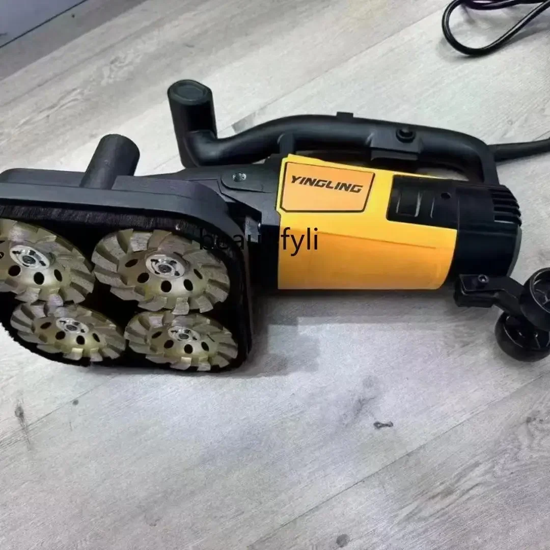 

Concrete hand-held four-head floor grinding edge cement floor renovation epoxy dust-free