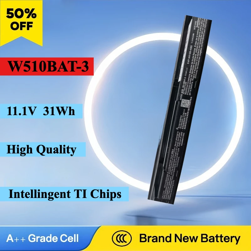

Новый аккумулятор для ноутбука 11,1 В W510BAT-3 для ноутбука серии CLEVO W510LU W510S W515LU 6-87-W510S 6-87-W510S-4292 6-87-W510S-42F2