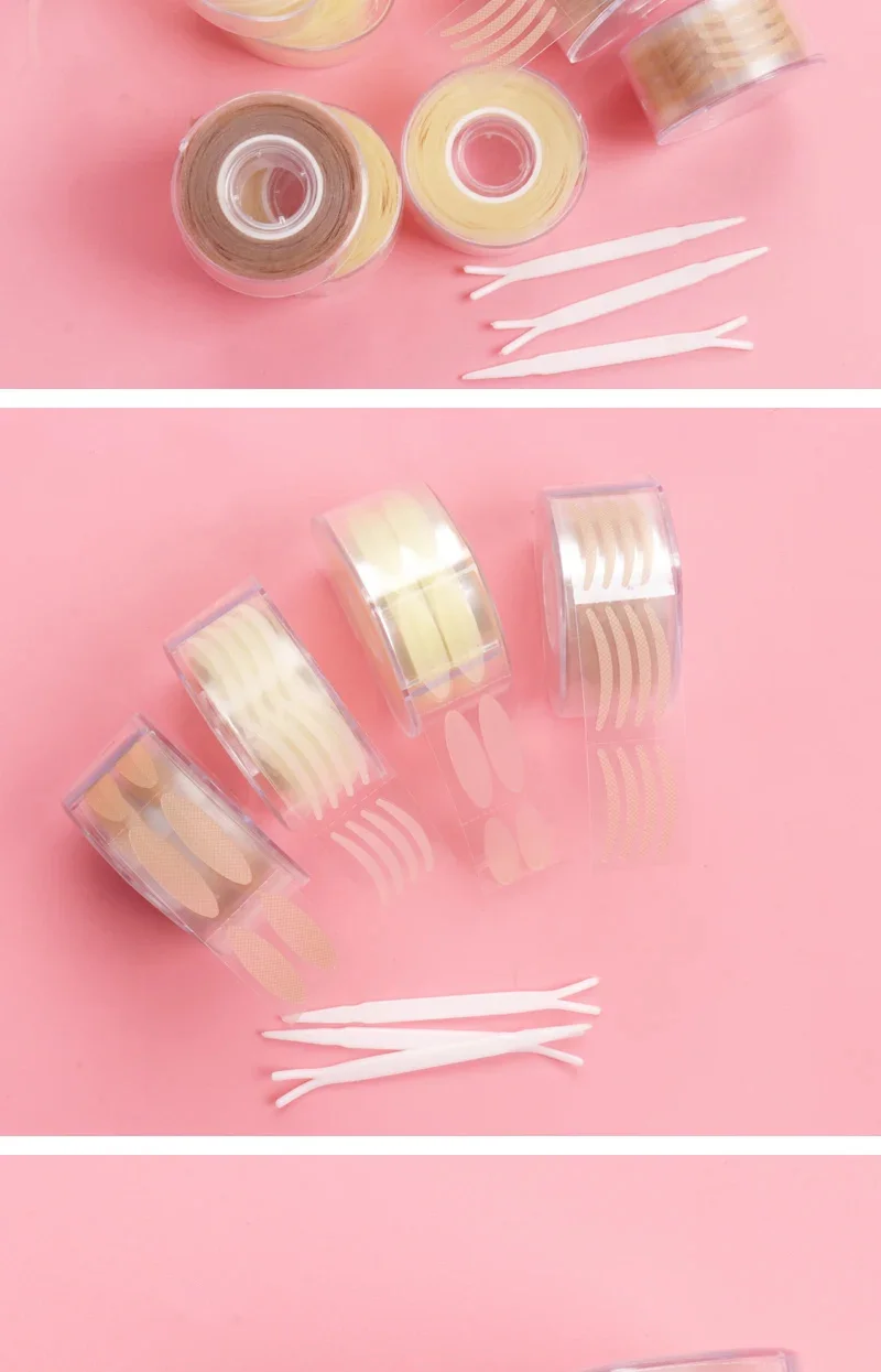 600 teile/schachtel Doppel Augenlid Band Unsichtbare Aufkleber Falten Selbstklebende Lift Augenlid Klebeband Klar Beige S/L Make-Up werkzeug Zubehör – Detail 9