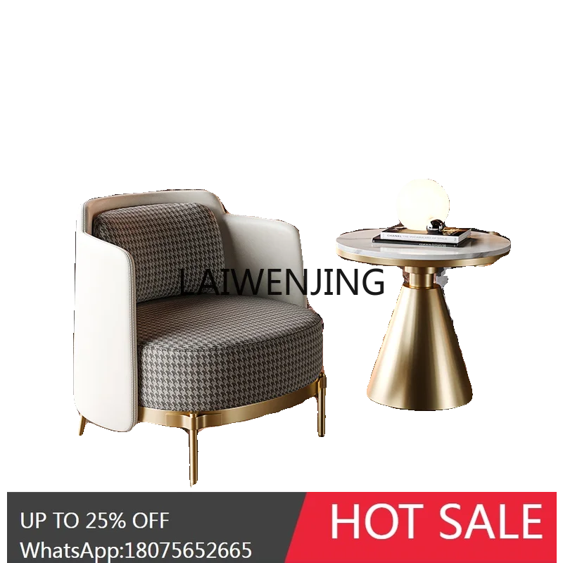 light luxury thousand bird grid single leisure sofa chair living room sales office reception negotiation table and chair