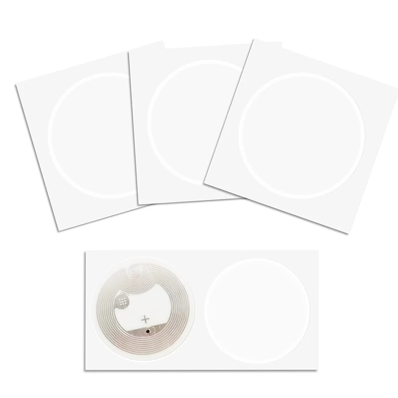 New 50Pcs NFC Ntag216 Sticker Ntag216 NFC Tags NFC 216 Tag Ntag216 NFC Cards 13.56Mhz NFC Tag Stickers 888 Bytes Memory