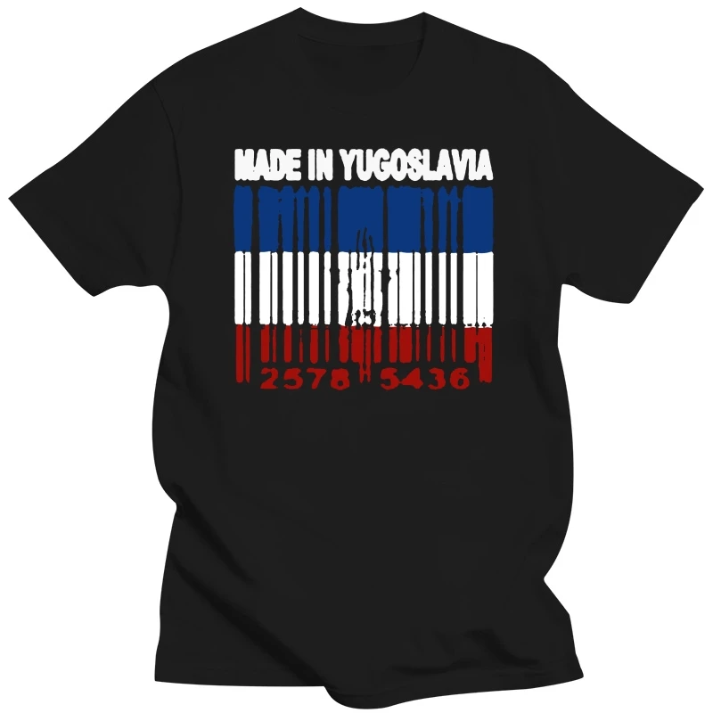 Made In Yugoslavia Croats Serbs Serbia Macedonia Barcode Flag Black T-Shirt Yg1 43Rd 30Th 40Th 50Th Birthday Tee Shirt