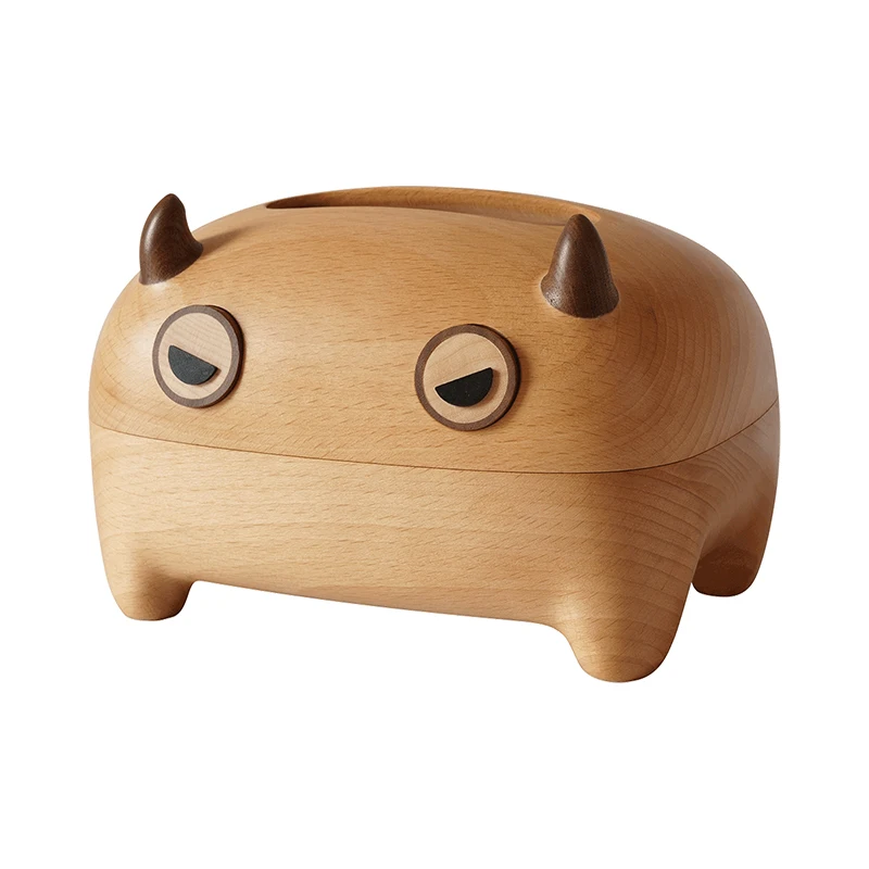It will change the expression, cute tissue box, solid wood creative living room, especially beautiful high-value and strange