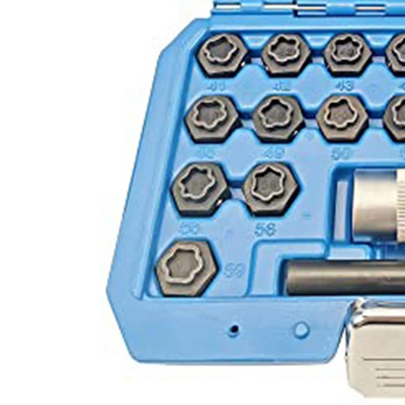 22PCS Wheel Locking Nut Key Kit, Wheel Lock Nut Socket Adapter Set, Wheel Anti-Theft Lug Nut Removal Tool