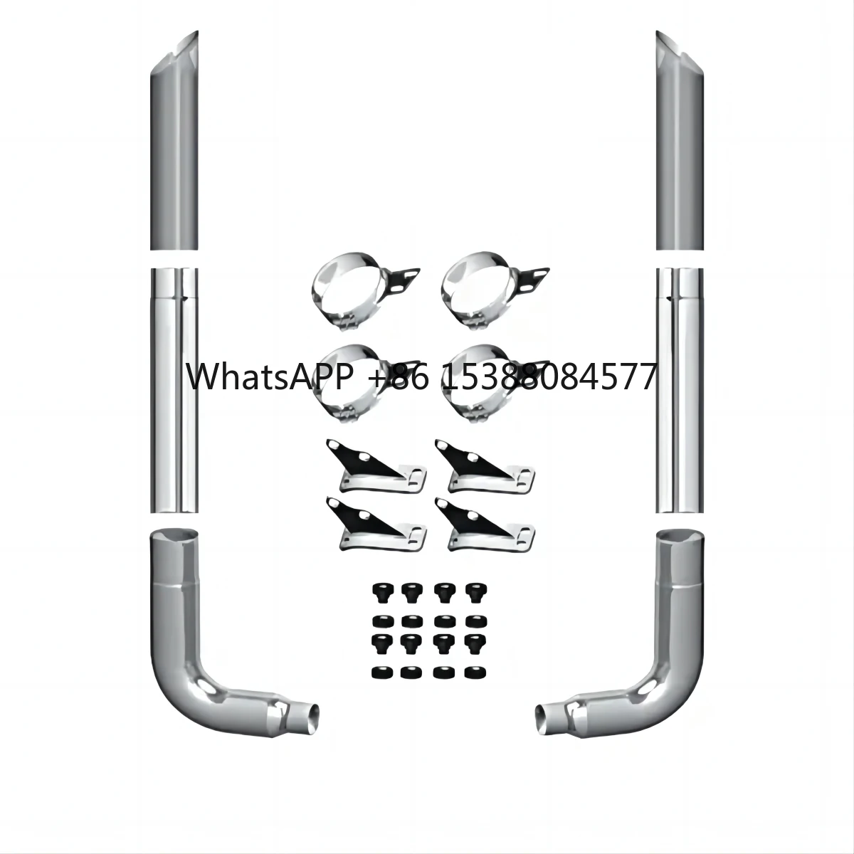 

Heavy Truck Stainless Steel Polished Exhaust Stack Pipe Kit for Peterbilt