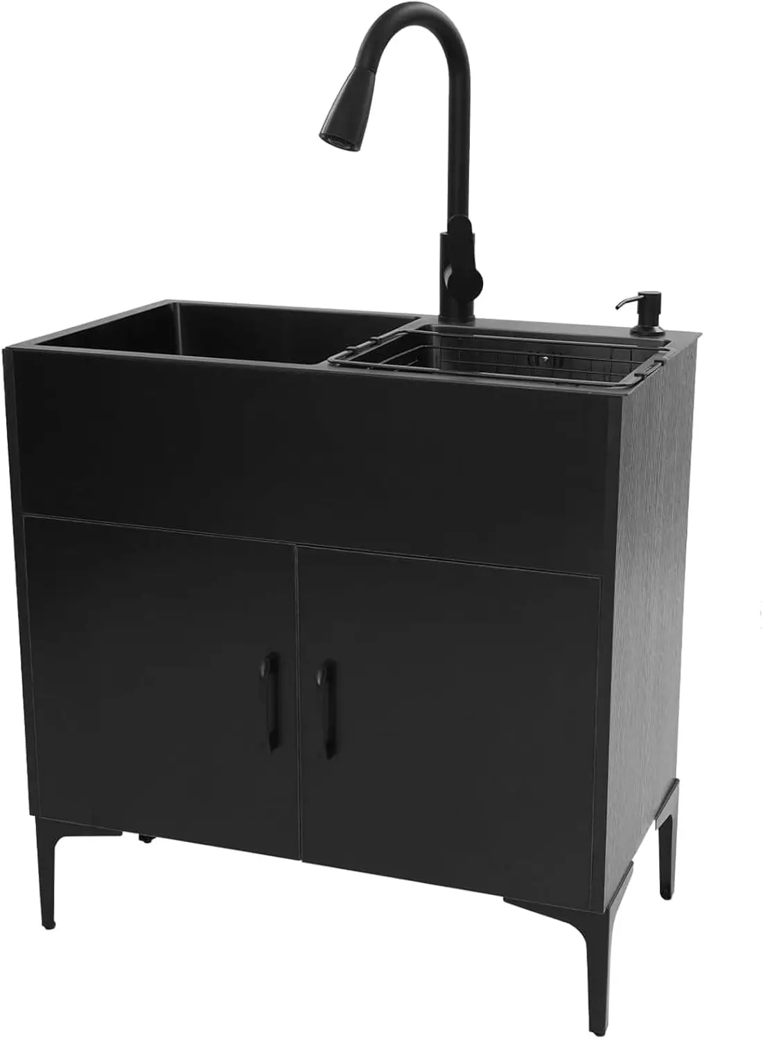 

Отдельно стоящий многофункциональный шкаф-мойка для прачечной с выдвижным смесителем для кухни, гаража, прачечной, ванной комнаты