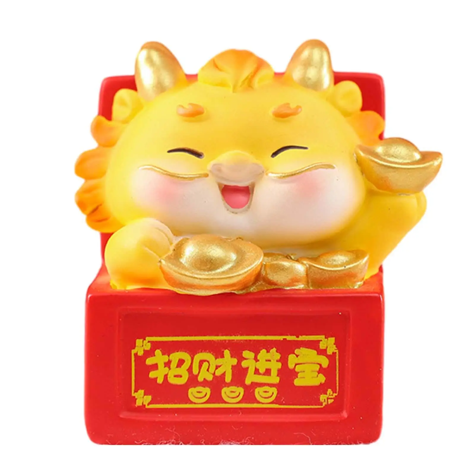 Animal Resin Figurine, 2024 Statue,Resin Stable Dashboard Decor Auspicious Fantasy Figurine for Cars