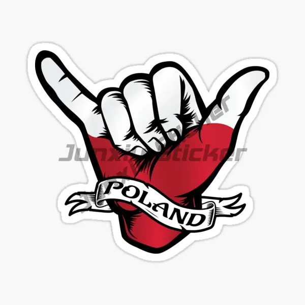 MADE IN POLAND Polish White Eagle Map Personality Shape and Outline Vinyl Decals Accessories for Women Funny Decorations Suv