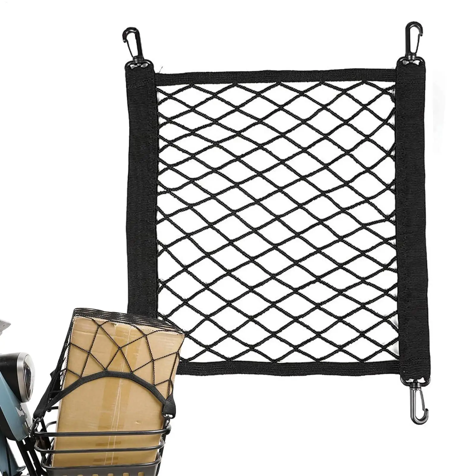 Motorcycle Helmet Storage Trunk Bag Cargo Bike Scooter Luggage Net Helmet Mesh Fuel Tank Storage Rubber Band Sorting Net