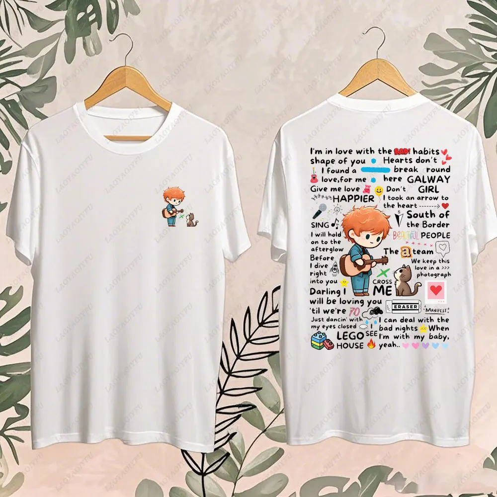 

Футболка с граффити Ed Sheeran, 2022, новая модная повседневная женская и мужская одежда, хлопковая рубашка Y2k, модные свободные уличные футболки