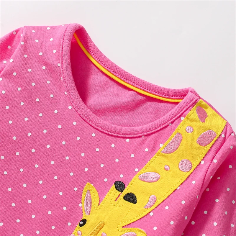 Jumping Meters 2-7T Animals Princess Girls Dresses Collar Dots Long Sleeve Baby Party Clothing Flowers Print Birthday  Dress