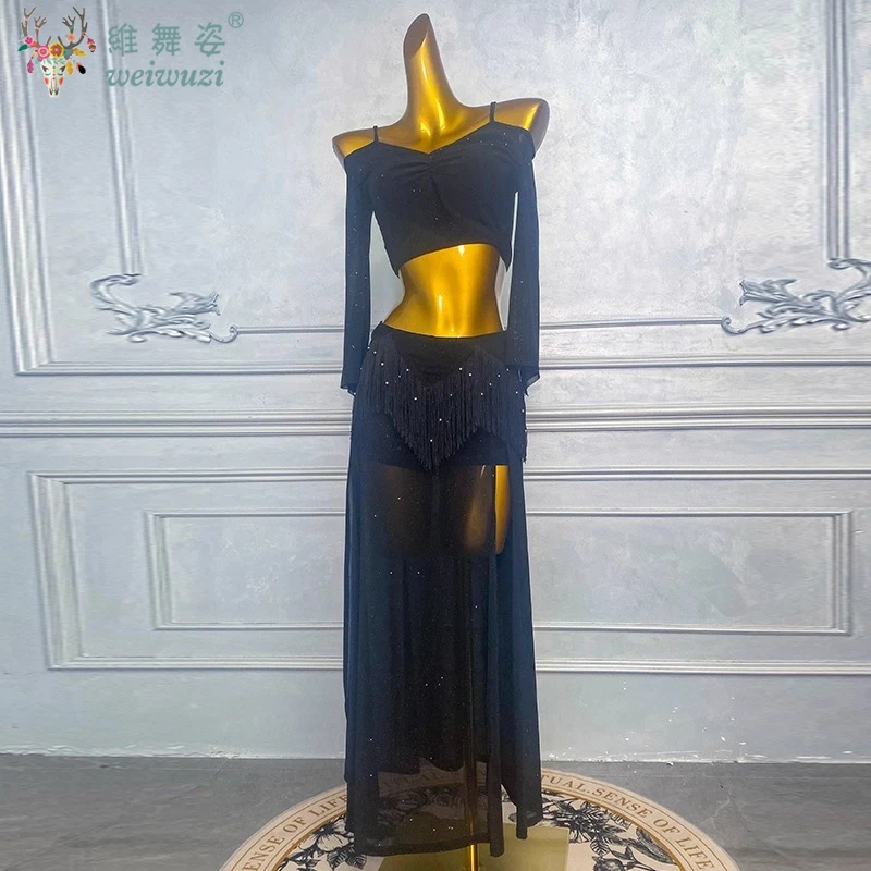 ชุดเต้นระบำหน้าท้องสำหรับผู้หญิง ชุดฝึกซ้อมเต้นแบบหรูหราและสง่างามสำหรับผู้ใหญ่และเด็ก ชุดฝึกซ้อมเต้นรำแบบตะวันออก