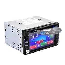 Sistema WCE Universal de navegación GPS con tarjeta de mapa de América del Norte de 8GB, 2Din, HD, estéreo, DVD, reproductor de CD, Radio FM, Bluetooth