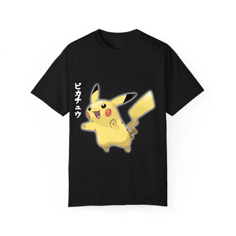 ピカチュウ-ポケモン-tシャツ、ユニセックス、メンズトップス、原宿-y2k-スタイル、2026-年夏の新作ストリートウェア。