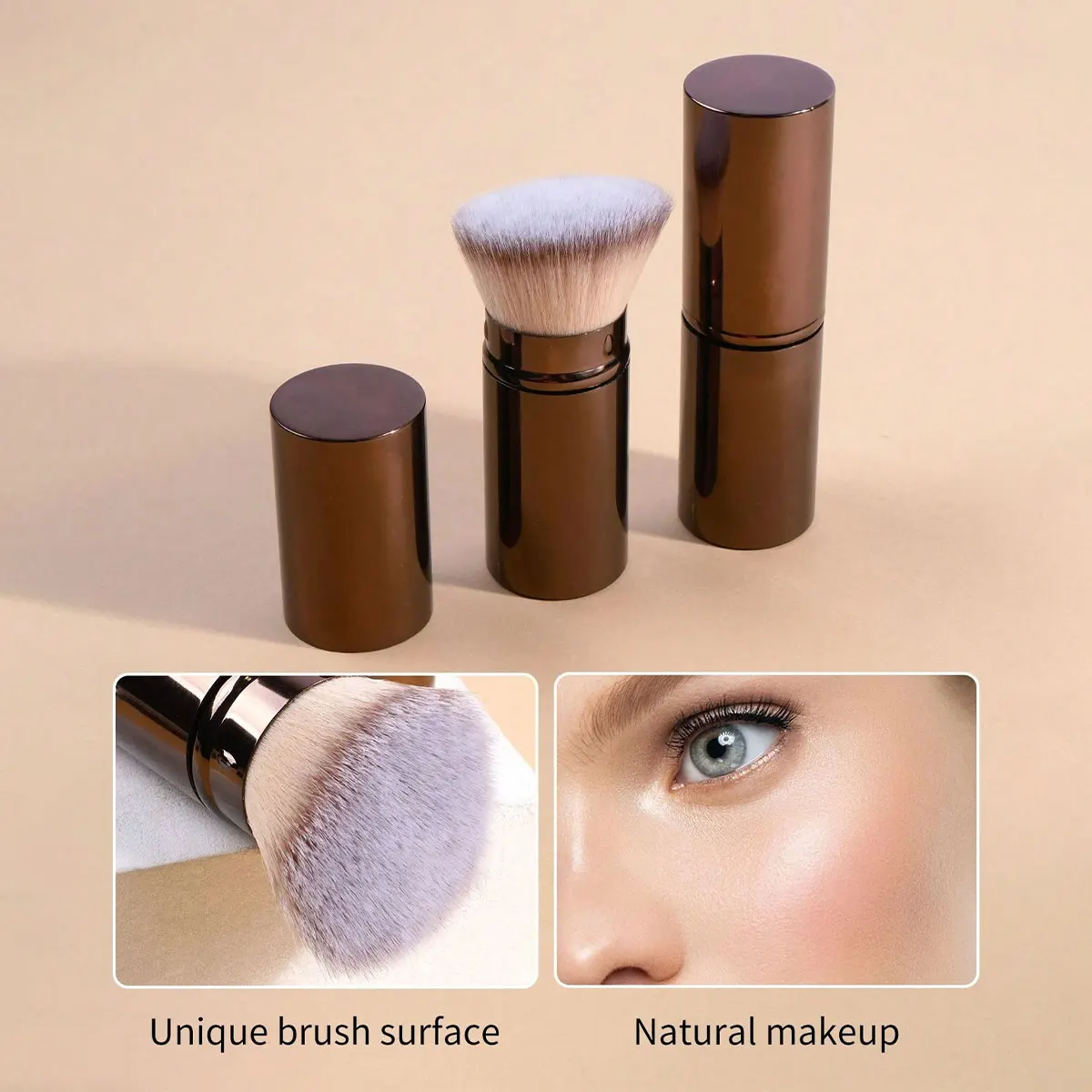 1 قطعة فرشاة الوجه المهنية القابلة للسحب فرشاة للمكياج فرشاة أحمر الخدود فرشاة كونتور فرشاة كريم الأساس فرشاة البودرة السائبة الاصطناعية H #4