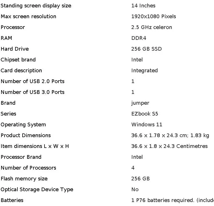 14 Inch 64 Bit Windows 10 Laptops PC EZbook S5 Computer 6GB LPDDR4 RAM 128GB SSD ROM 1080p FHD N4020 CPU with 4-Core Processor