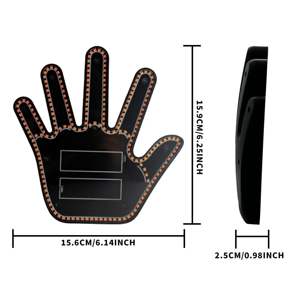 Colorful Car LED Illuminated Men Gesture Light Hands Up Finger Lamp With Remote Control Exterior Funny Decoration Accessories