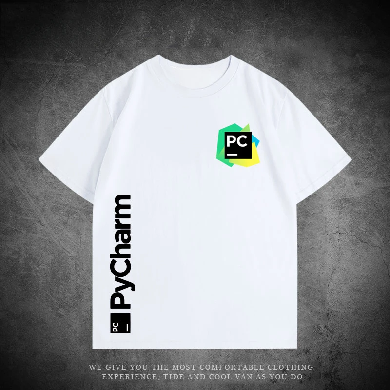 Language Development PyCharm Software Python Tool Training Institution Summer Tooling T-shirt Custom Cotton Short-sleeved Men