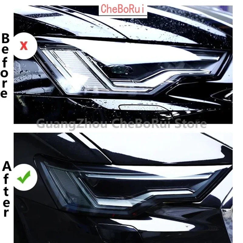 For MASERATI LEVANTE 16-22 TPU Blackened,Transparent Headlight Protective Film, Headlight Protection,Film Modification